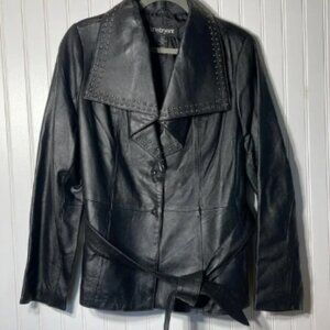 Lane Bryant Lamb Leather Crop Jacket w/Belt Size 14/16 preloved great condition